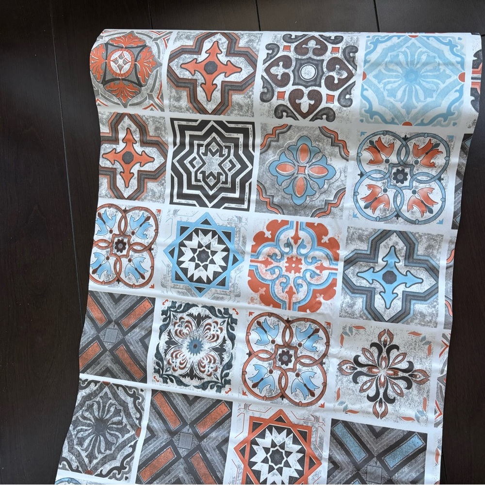 NEW Peel and Stick Moroccan Style Colorful Geometric Patterned Wallpaper